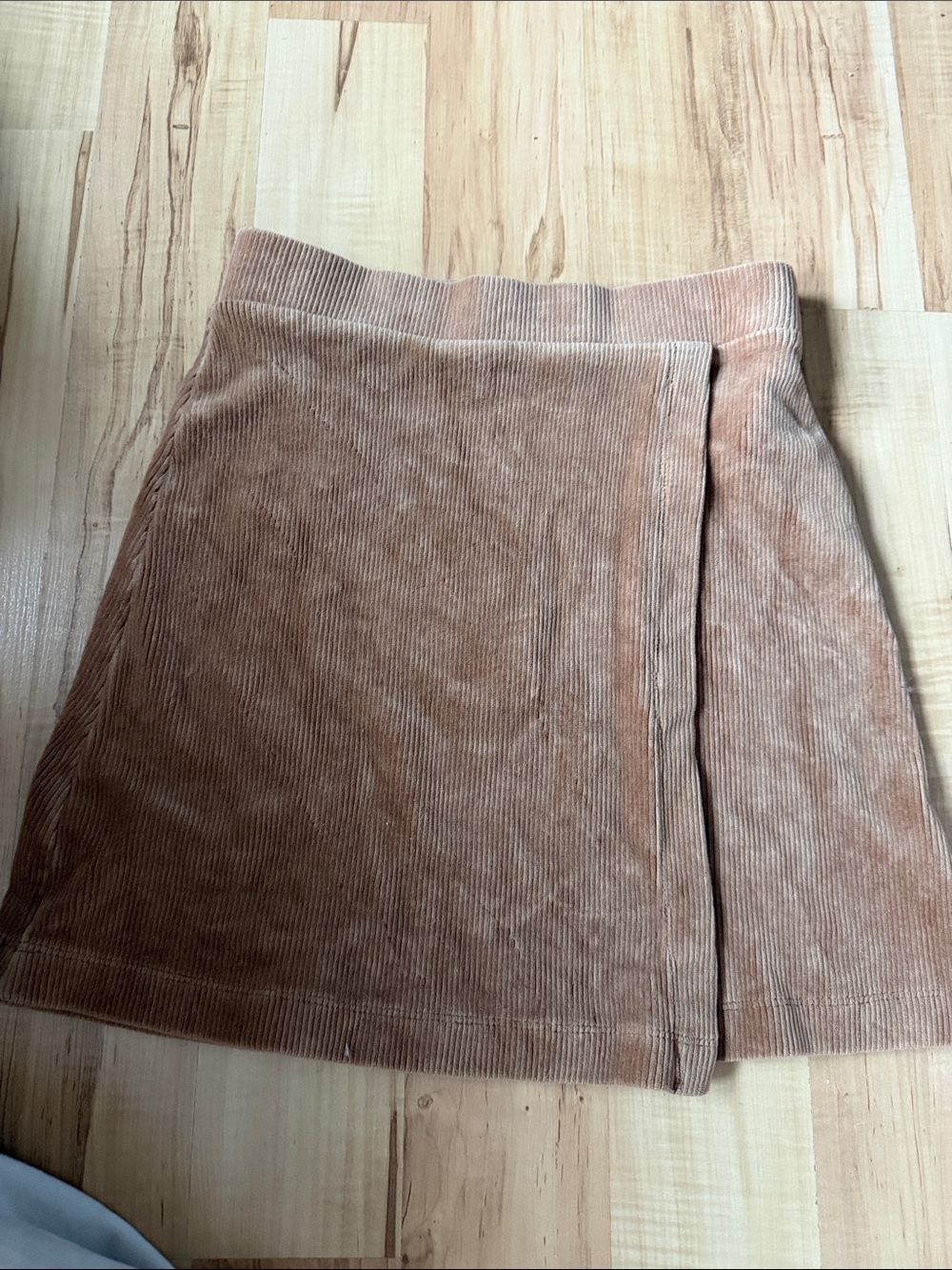 Forever 21 Corduroy Wrap-Front Mini Skirt in Light Brown
